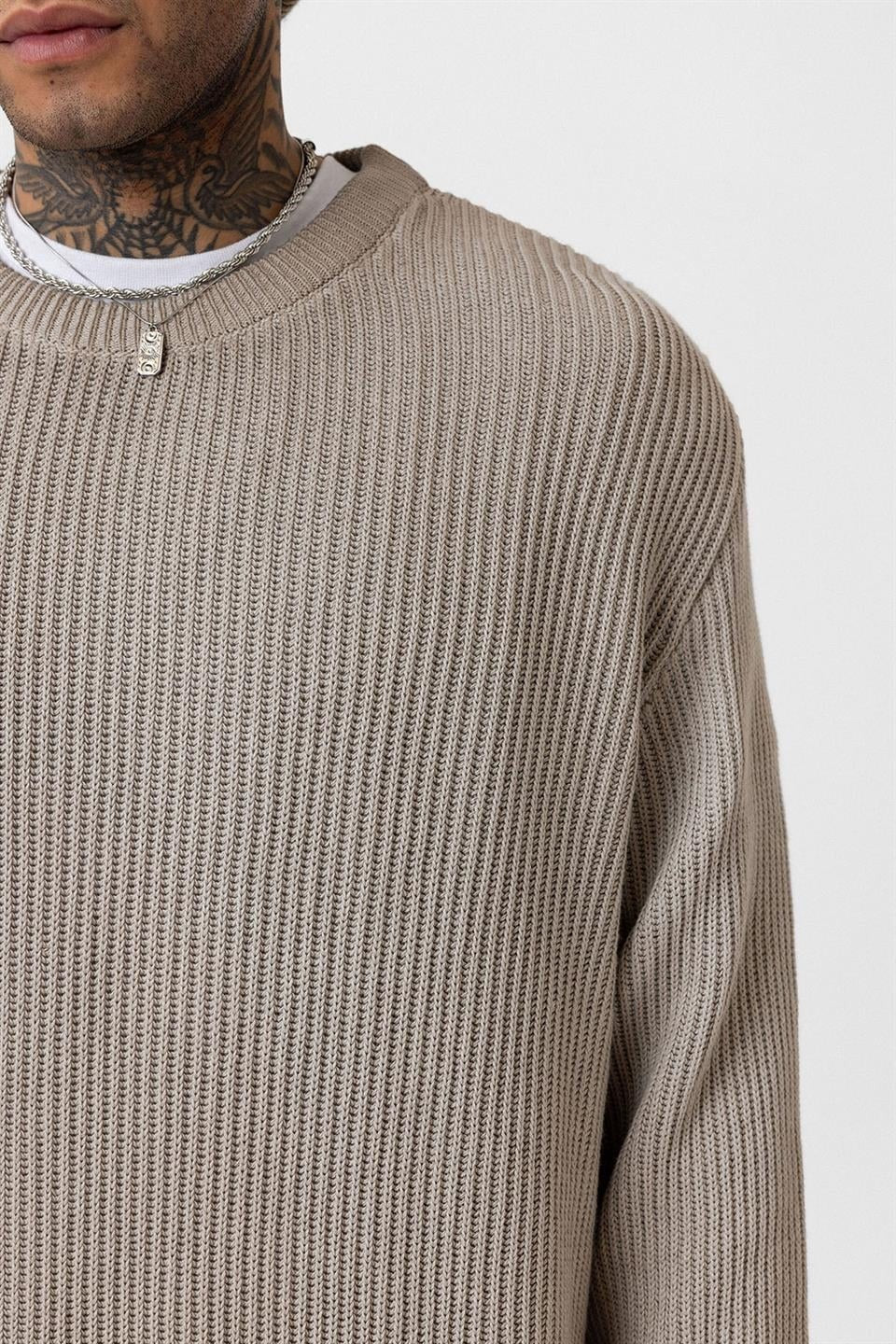 Oversized Washed Knit Sweater