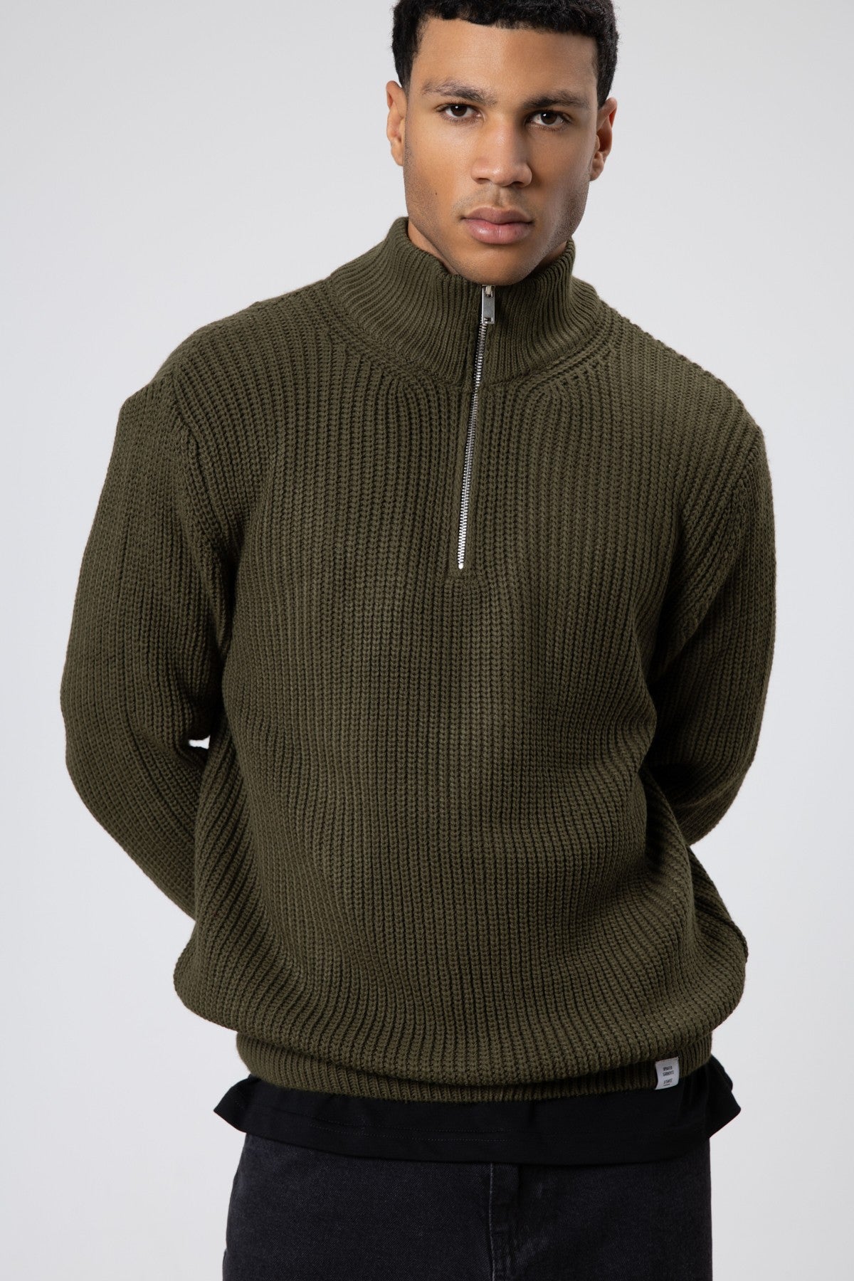 Zip-Up Knit Sweater