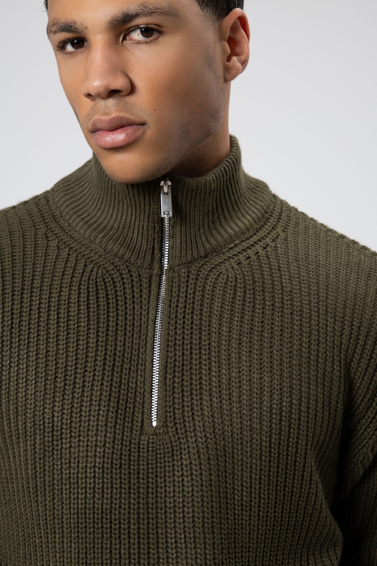 Zip-Up Knit Sweater