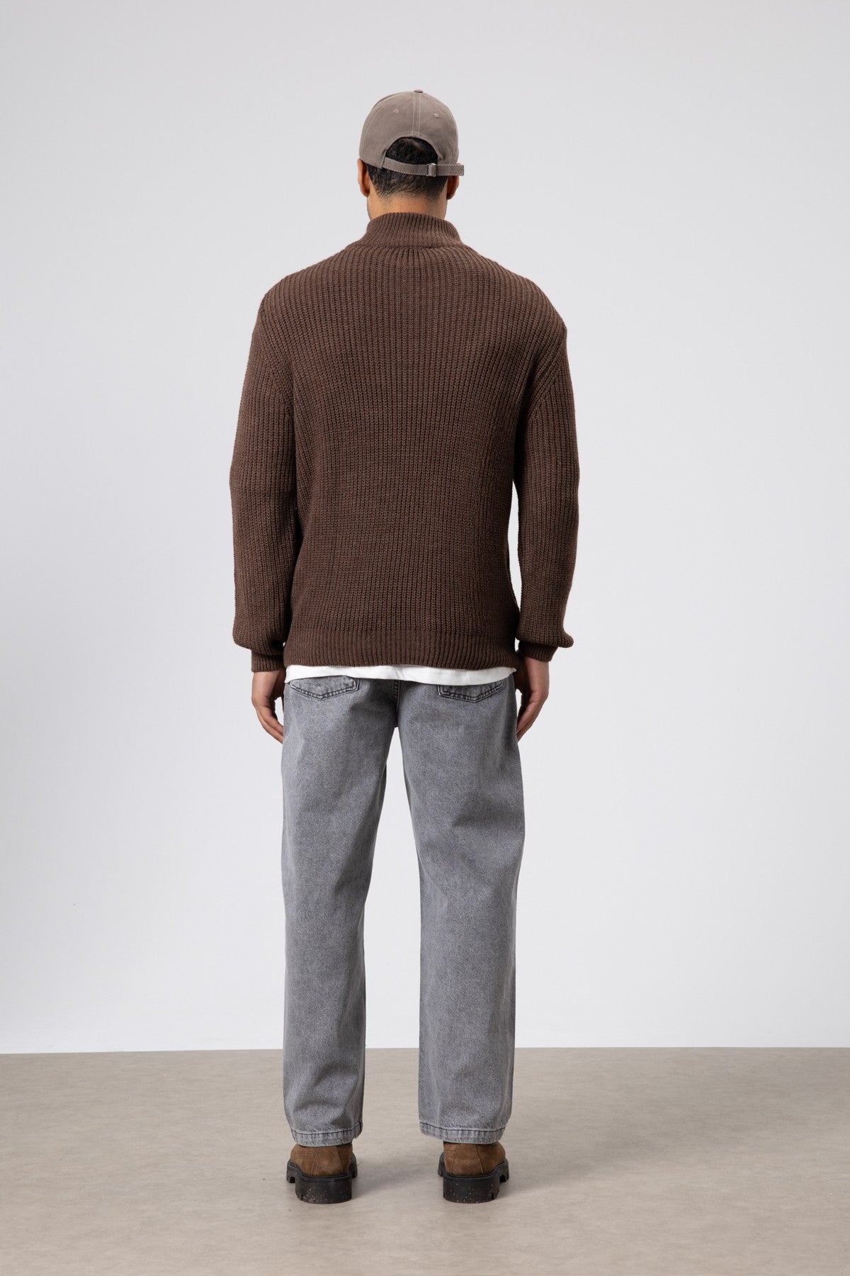 Zip-Up Knit Sweater