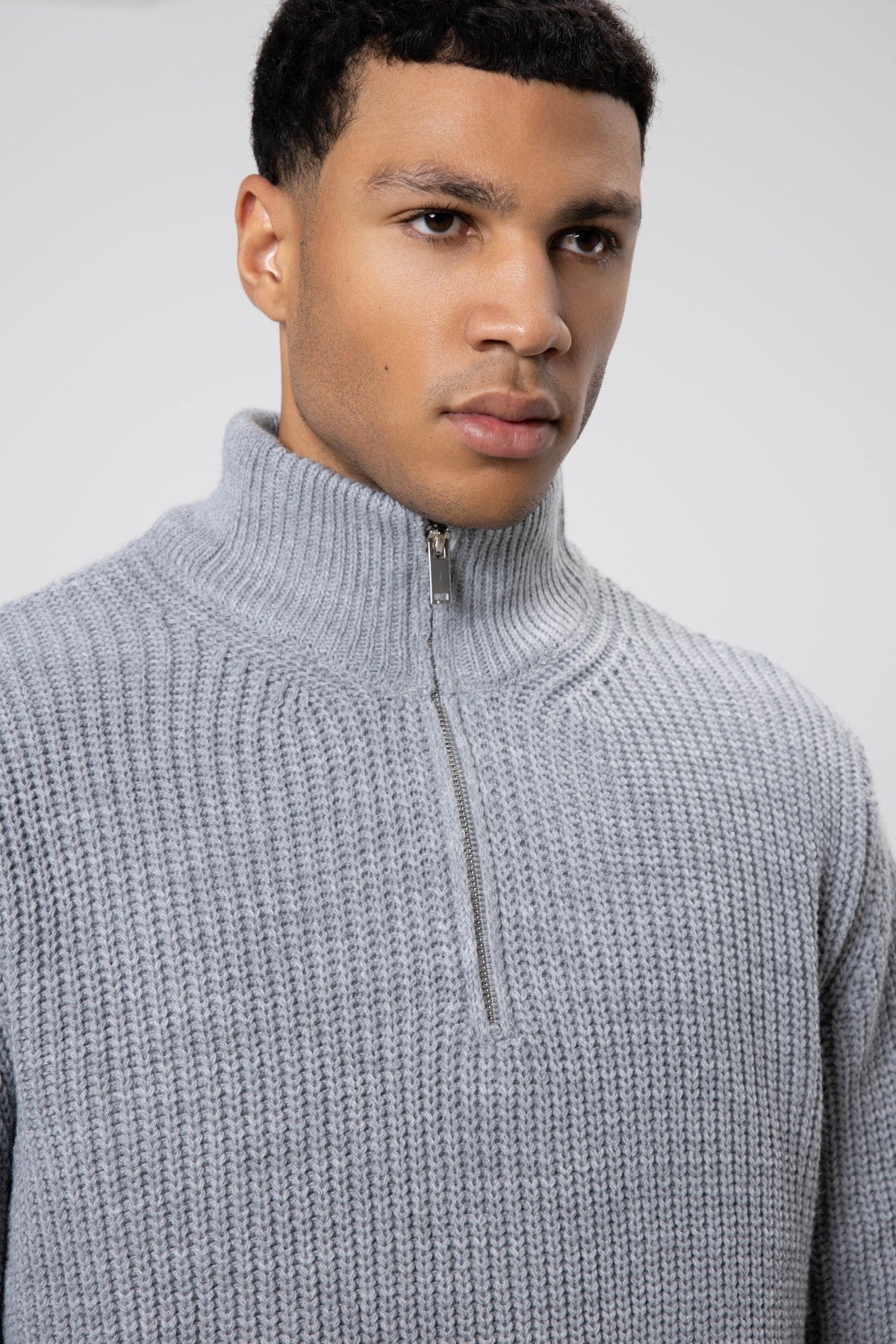 Zip-Up Knit Sweater