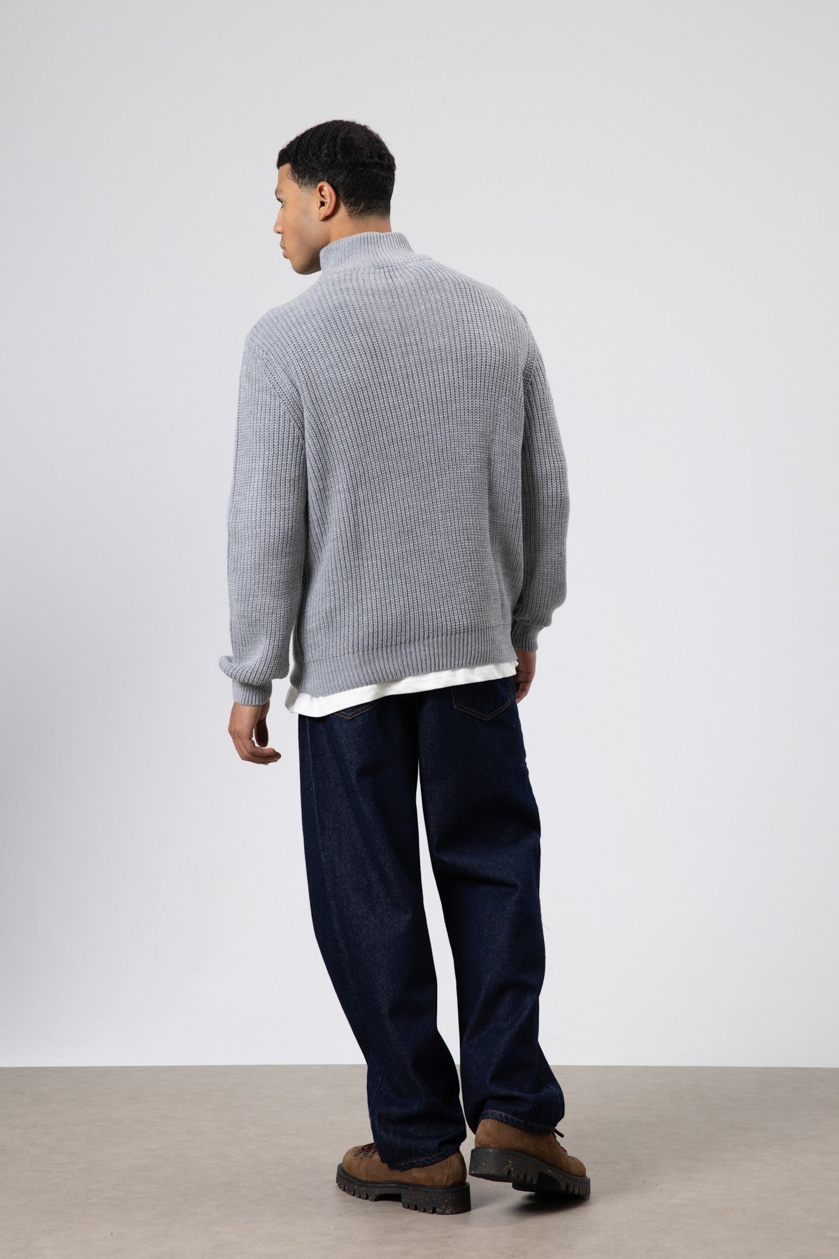 Zip-Up Knit Sweater