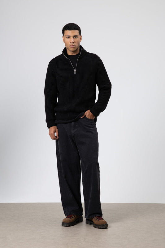 Zip-Up Knit Sweater