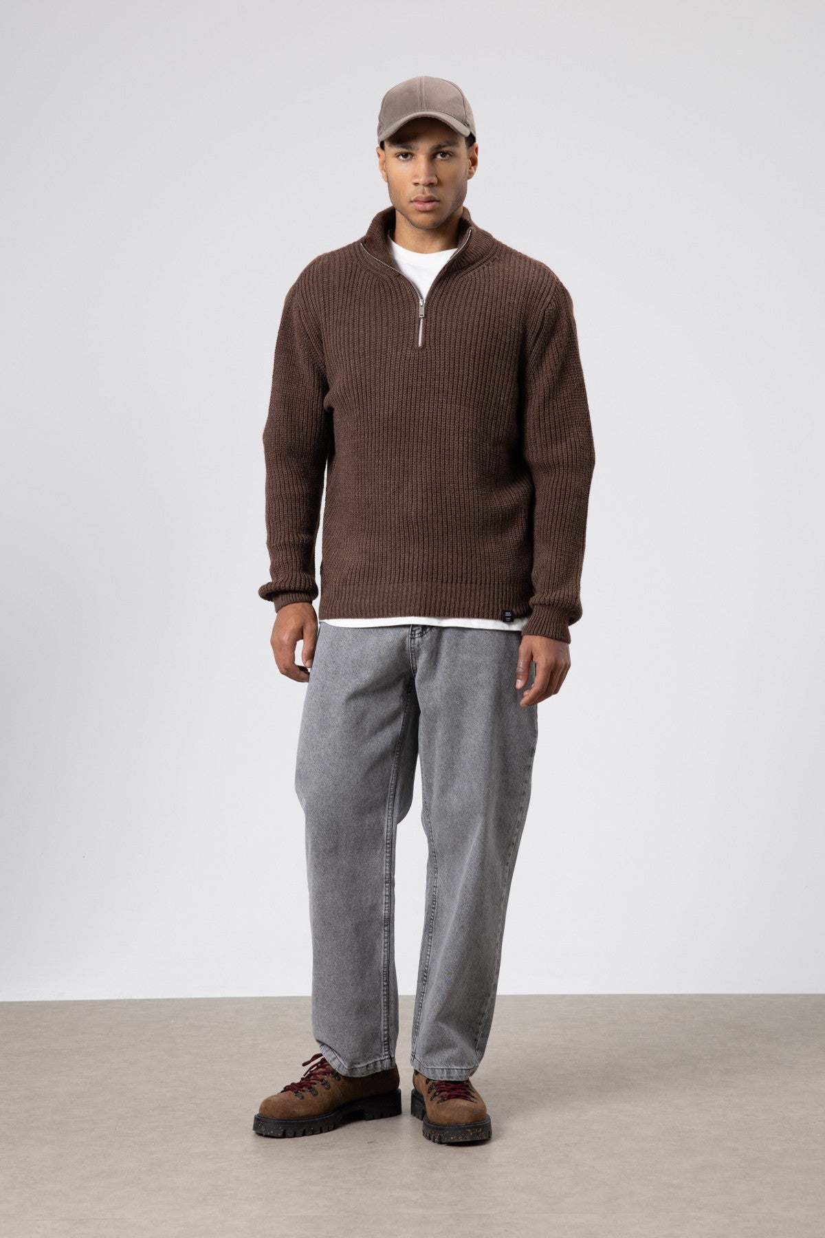 Zip-Up Knit Sweater