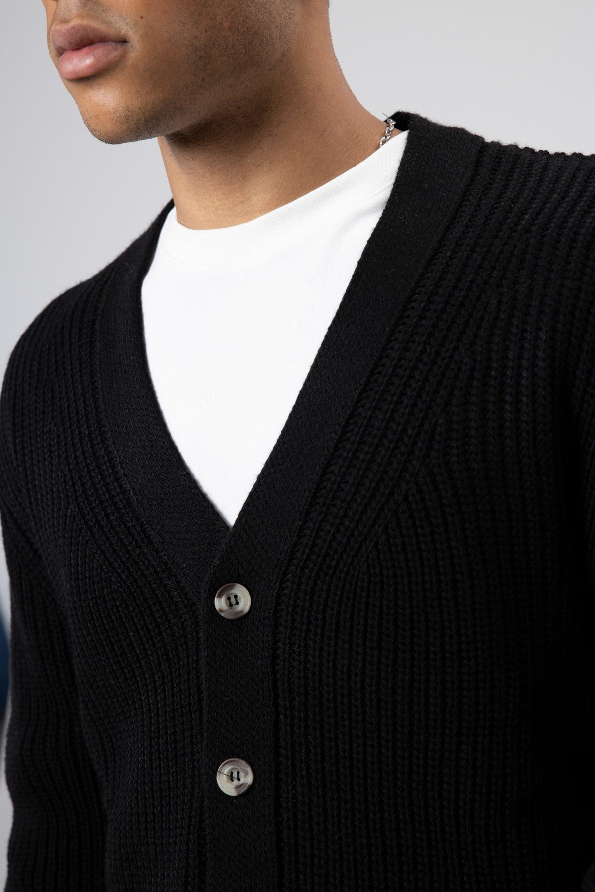 V-Neck Button-Front Knitted Cardigan