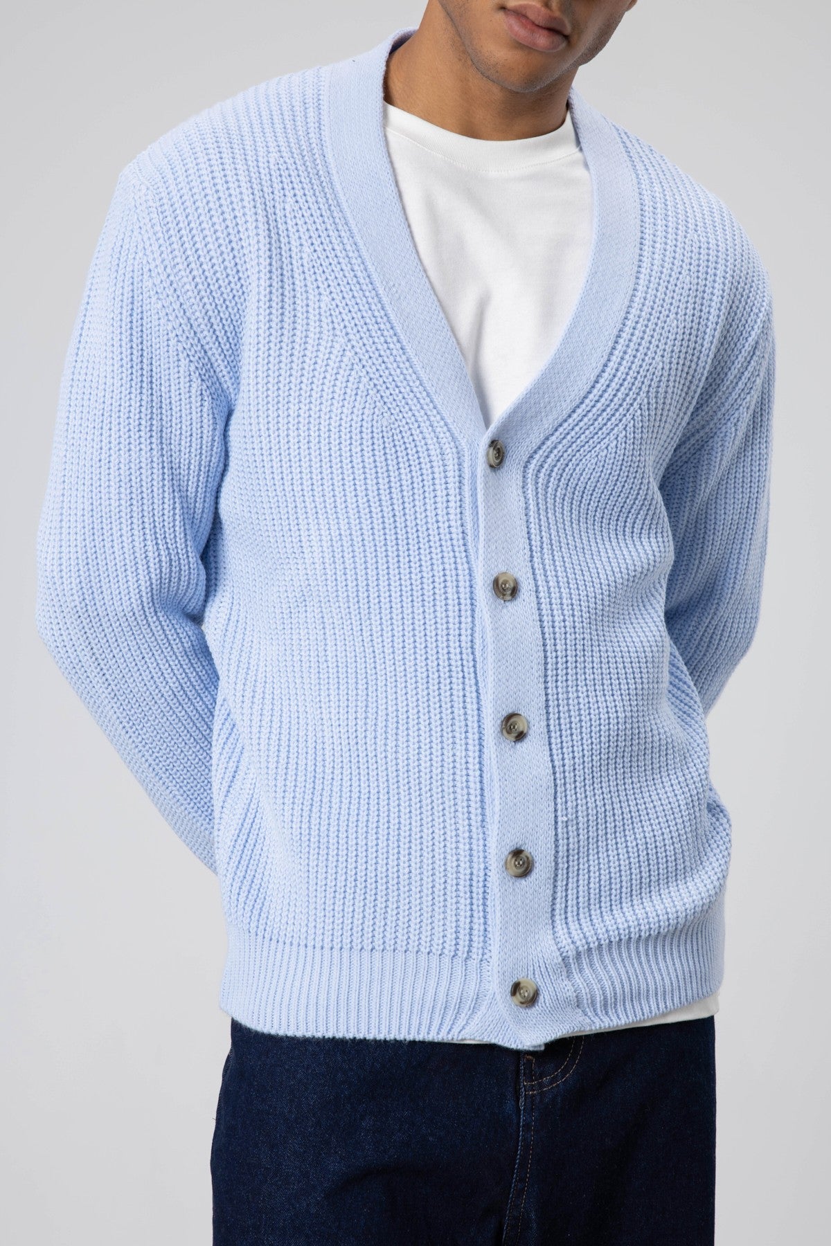 V-Neck Button-Front Knitted Cardigan