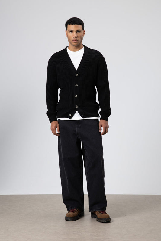 V-Neck Button-Front Knitted Cardigan