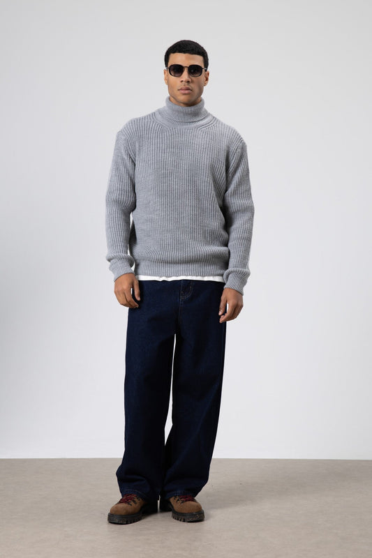 Oversized Knit Turtleneck Sweater