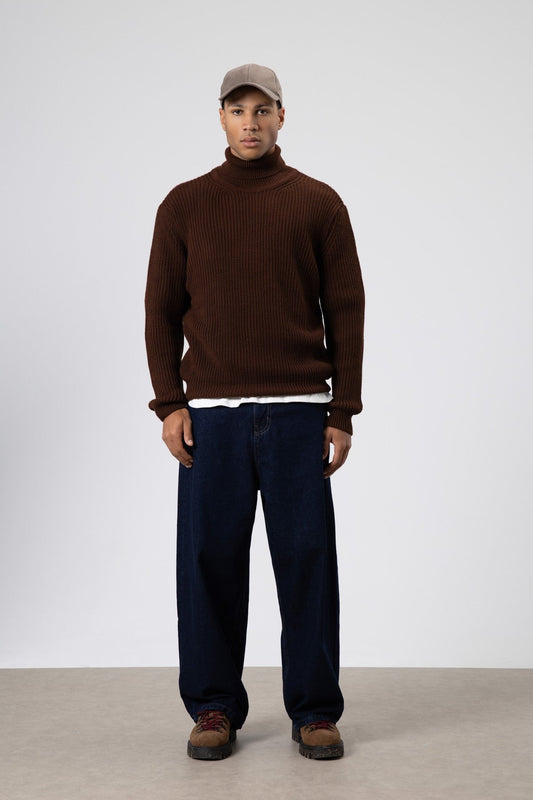 Oversized Knit Turtleneck Sweater