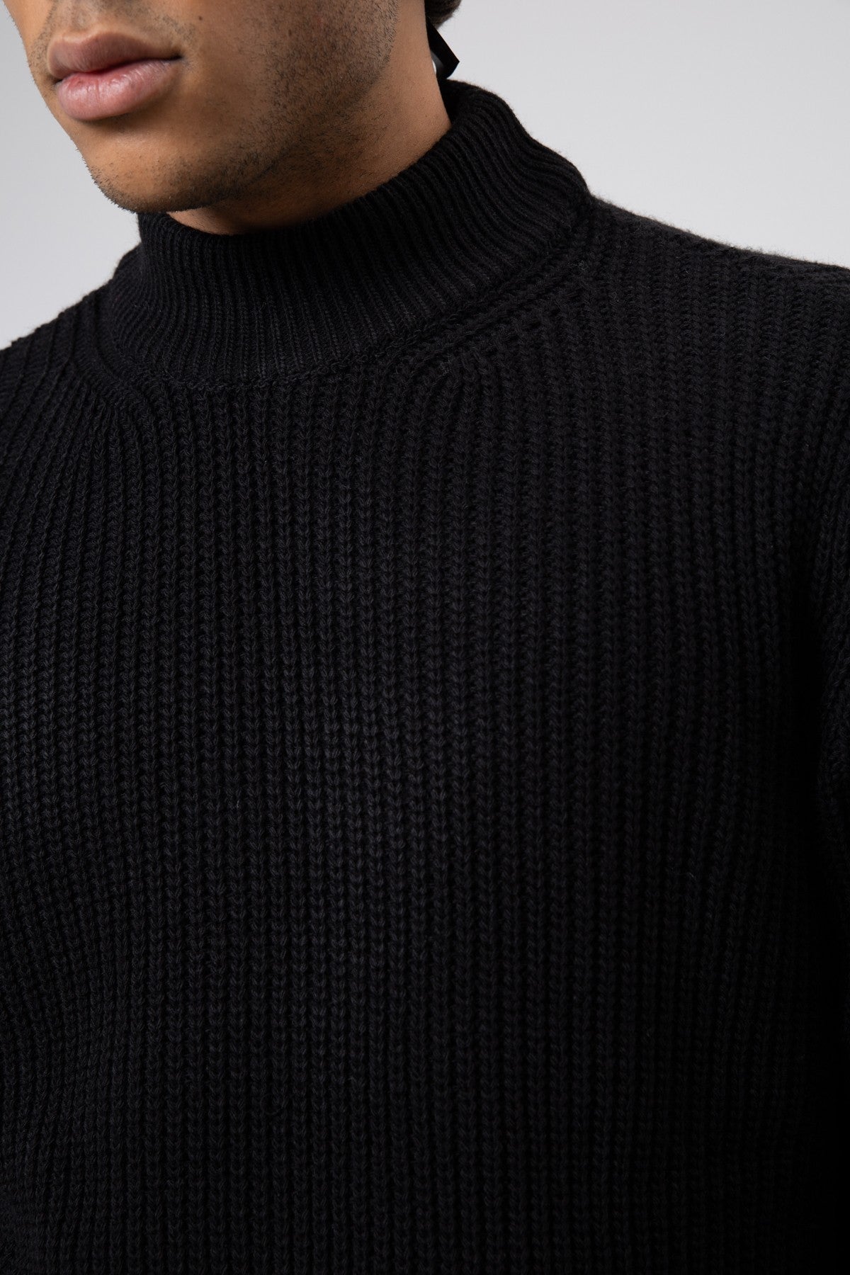 Half-Turtleneck Knit Sweater