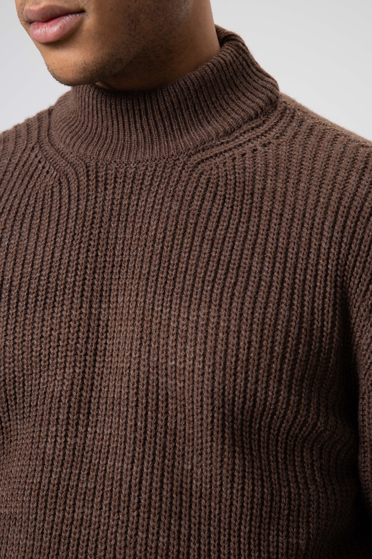 Half-Turtleneck Knit Sweater