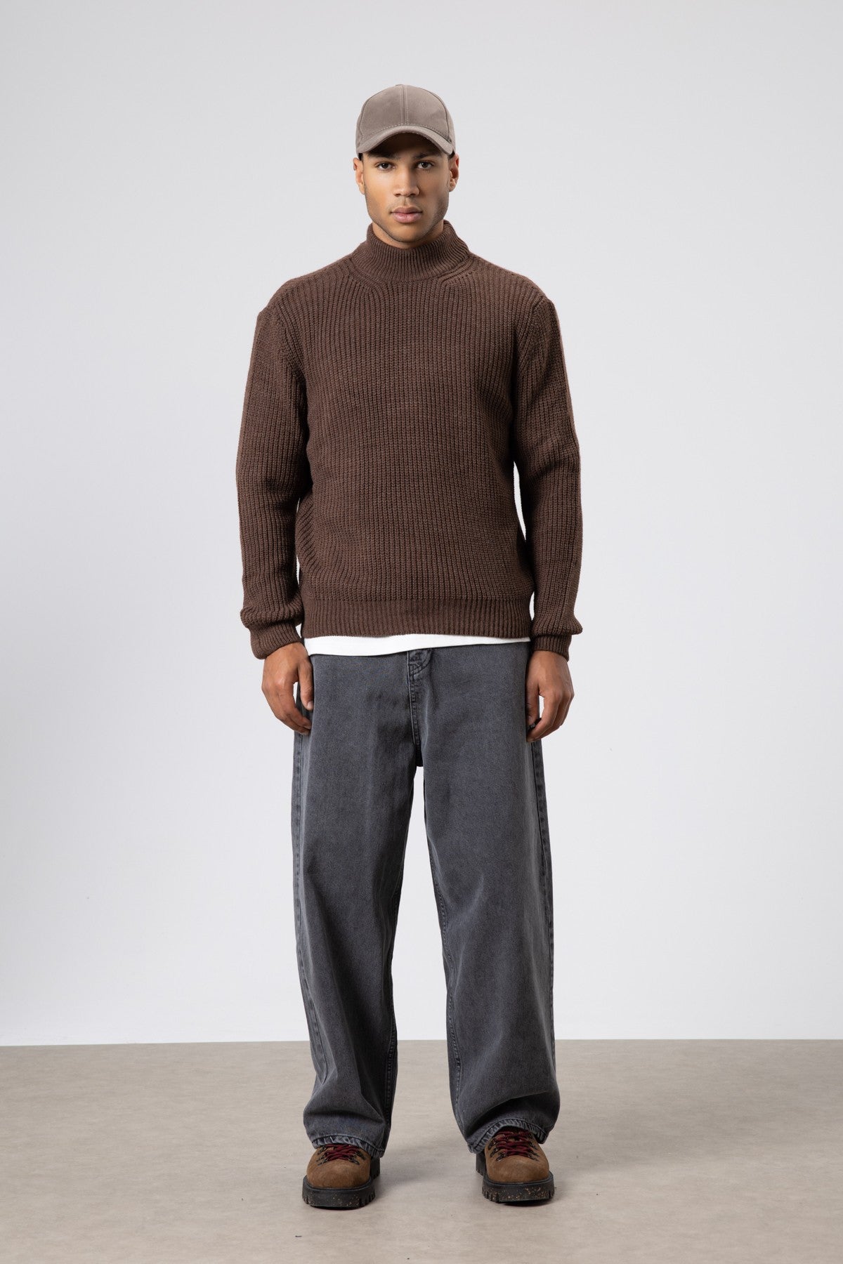 Half-Turtleneck Knit Sweater