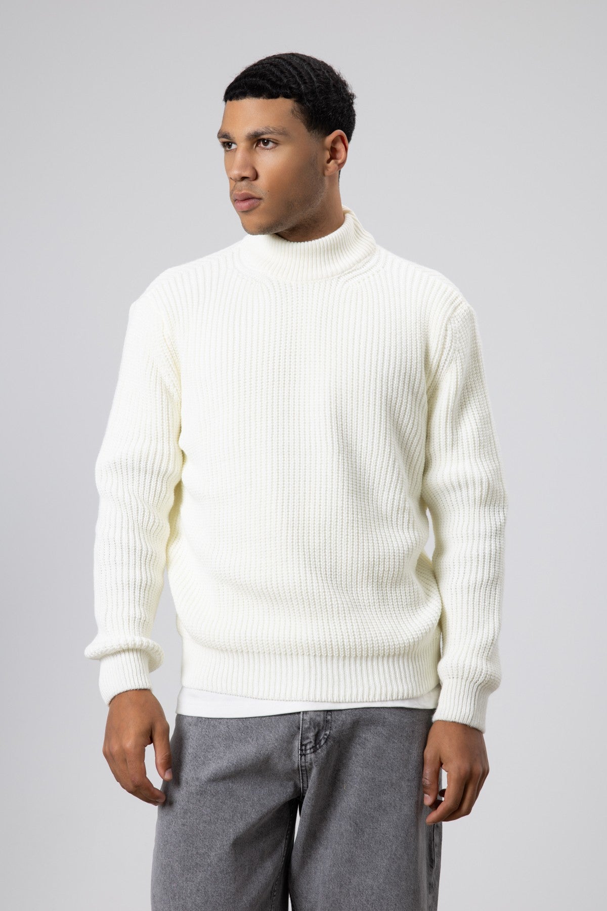 Half-Turtleneck Knit Sweater
