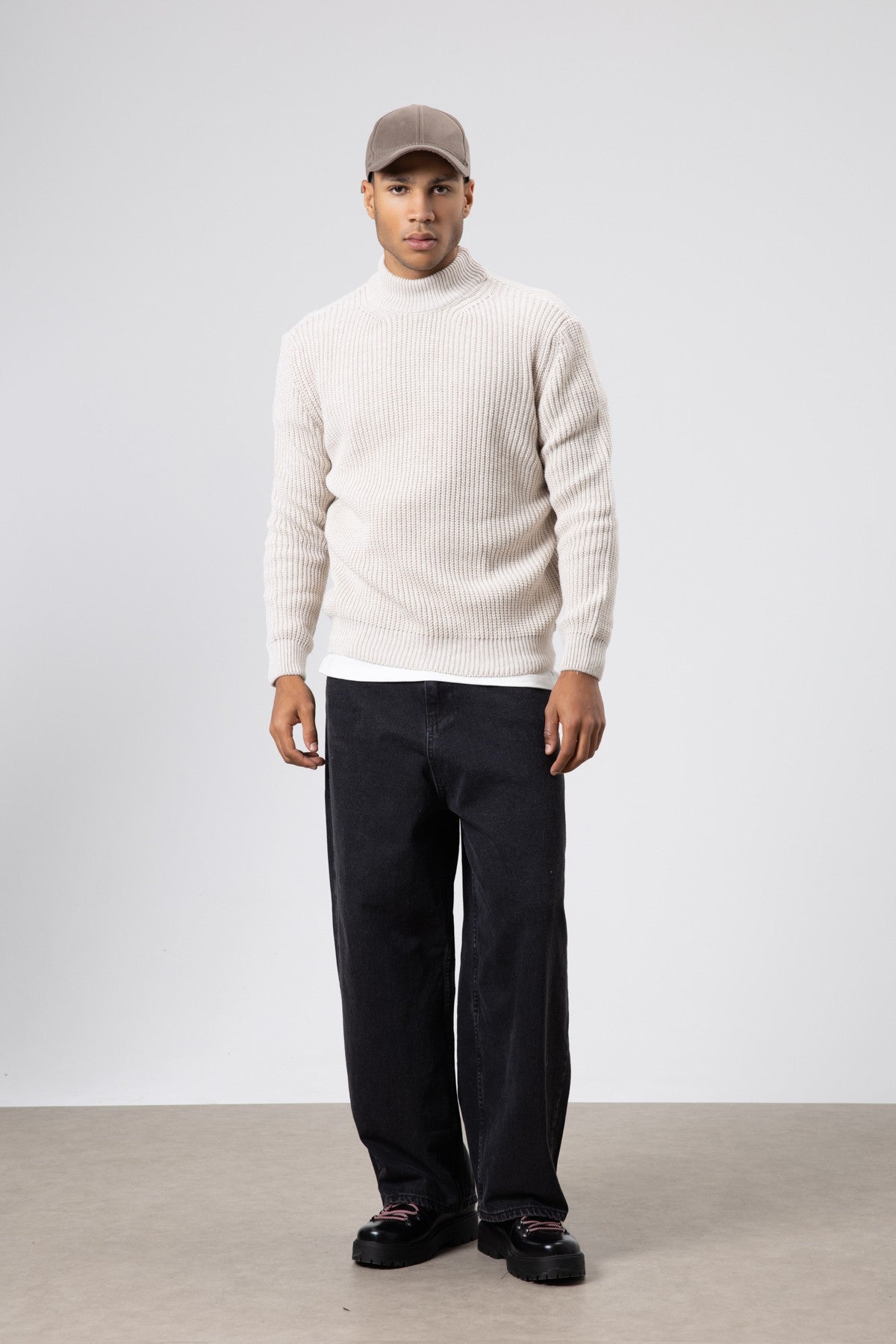 Half-Turtleneck Knit Sweater