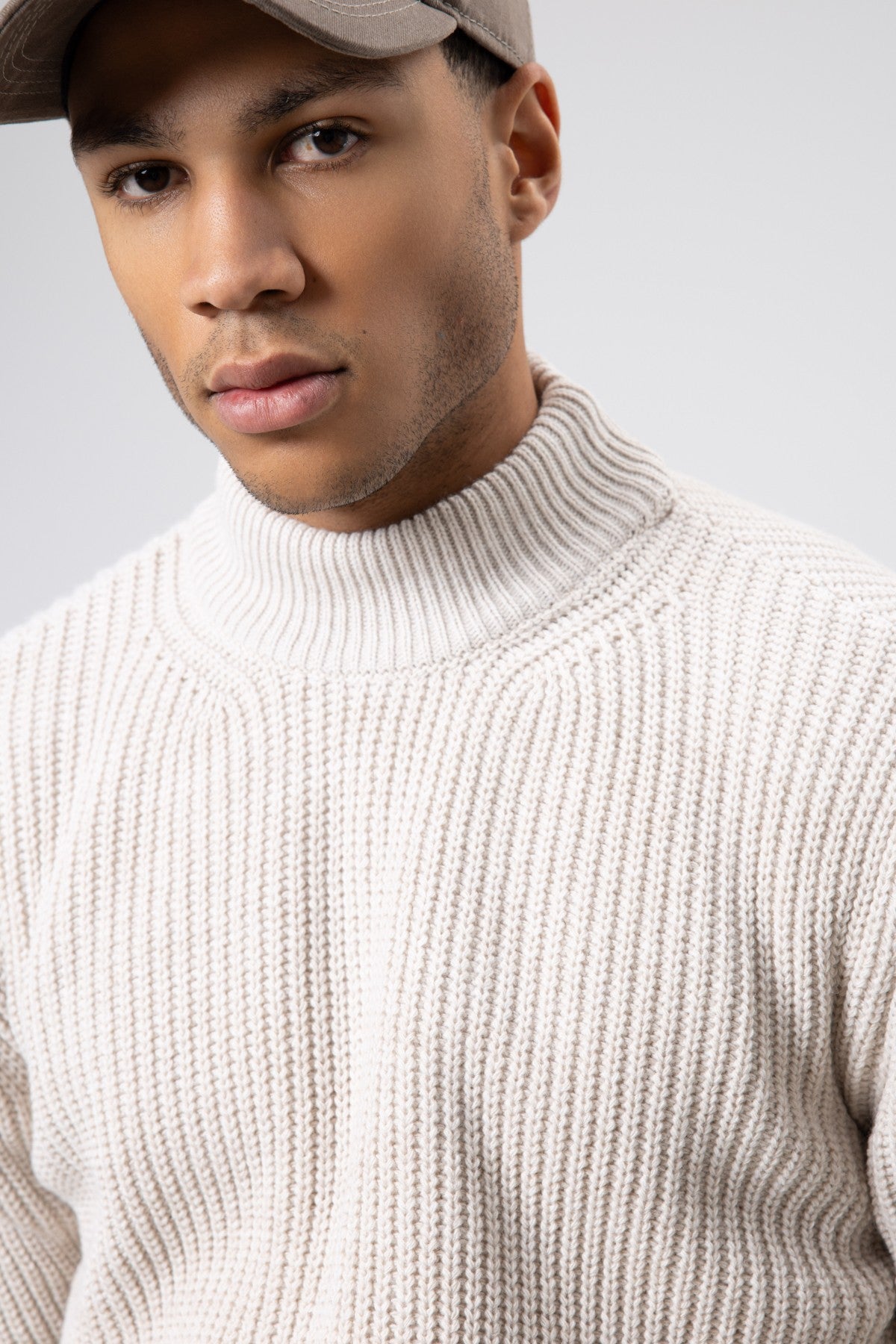 Half-Turtleneck Knit Sweater