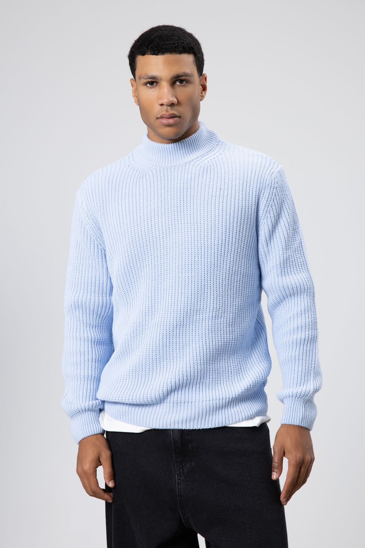 Half-Turtleneck Knit Sweater