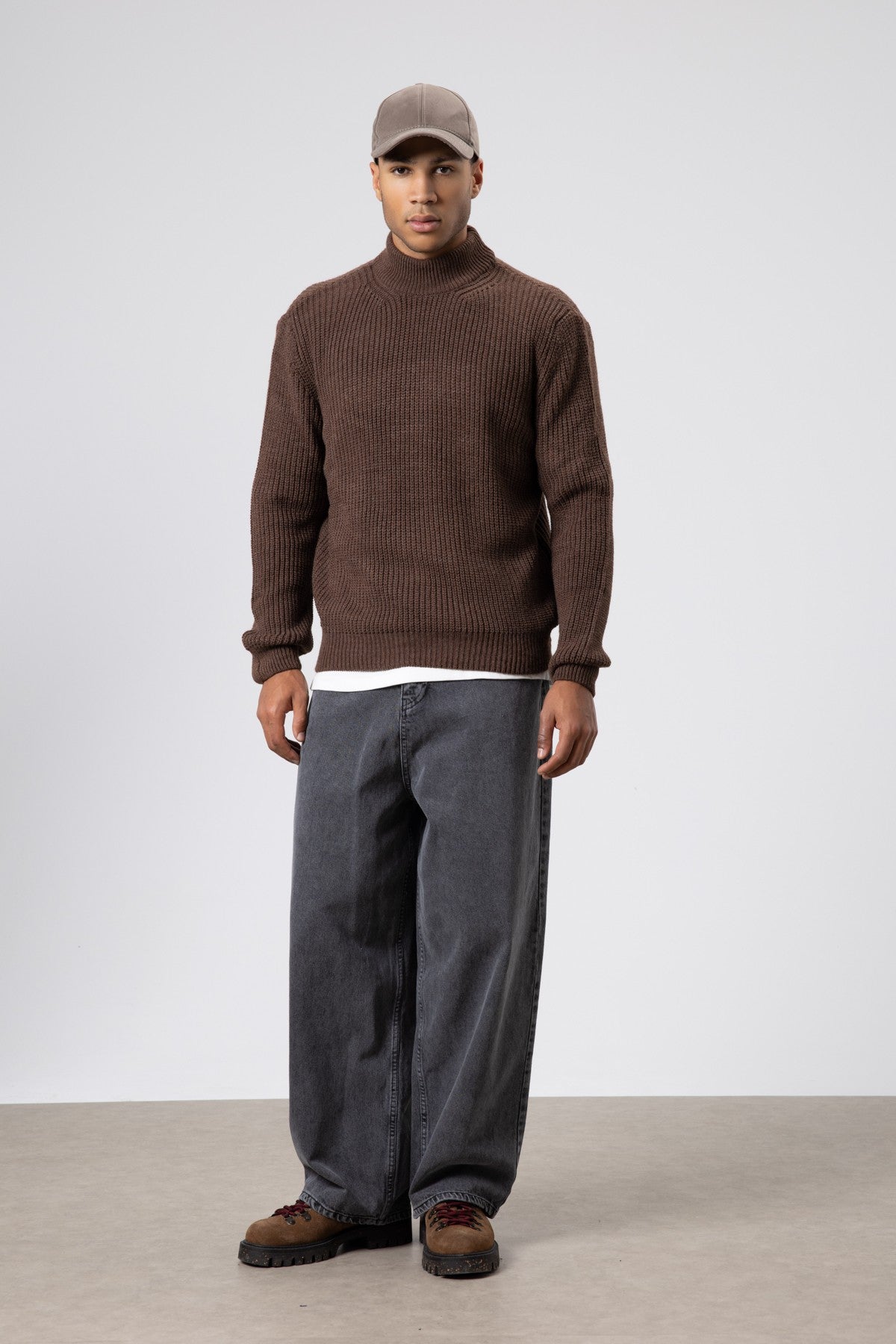 Half-Turtleneck Knit Sweater