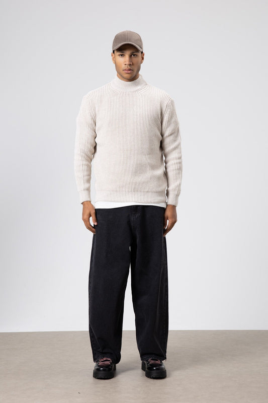 Half-Turtleneck Knit Sweater