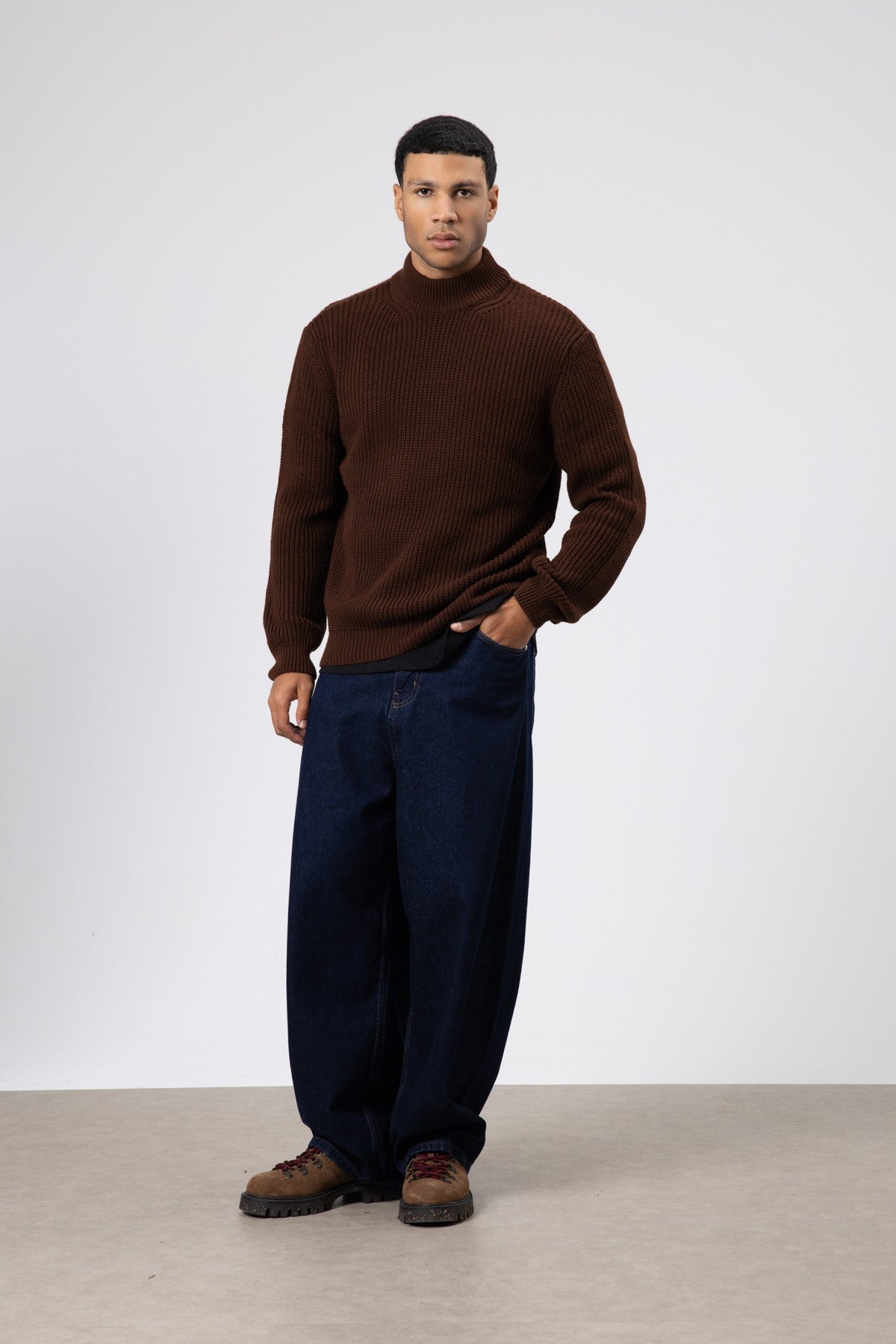 Half-Turtleneck Knit Sweater