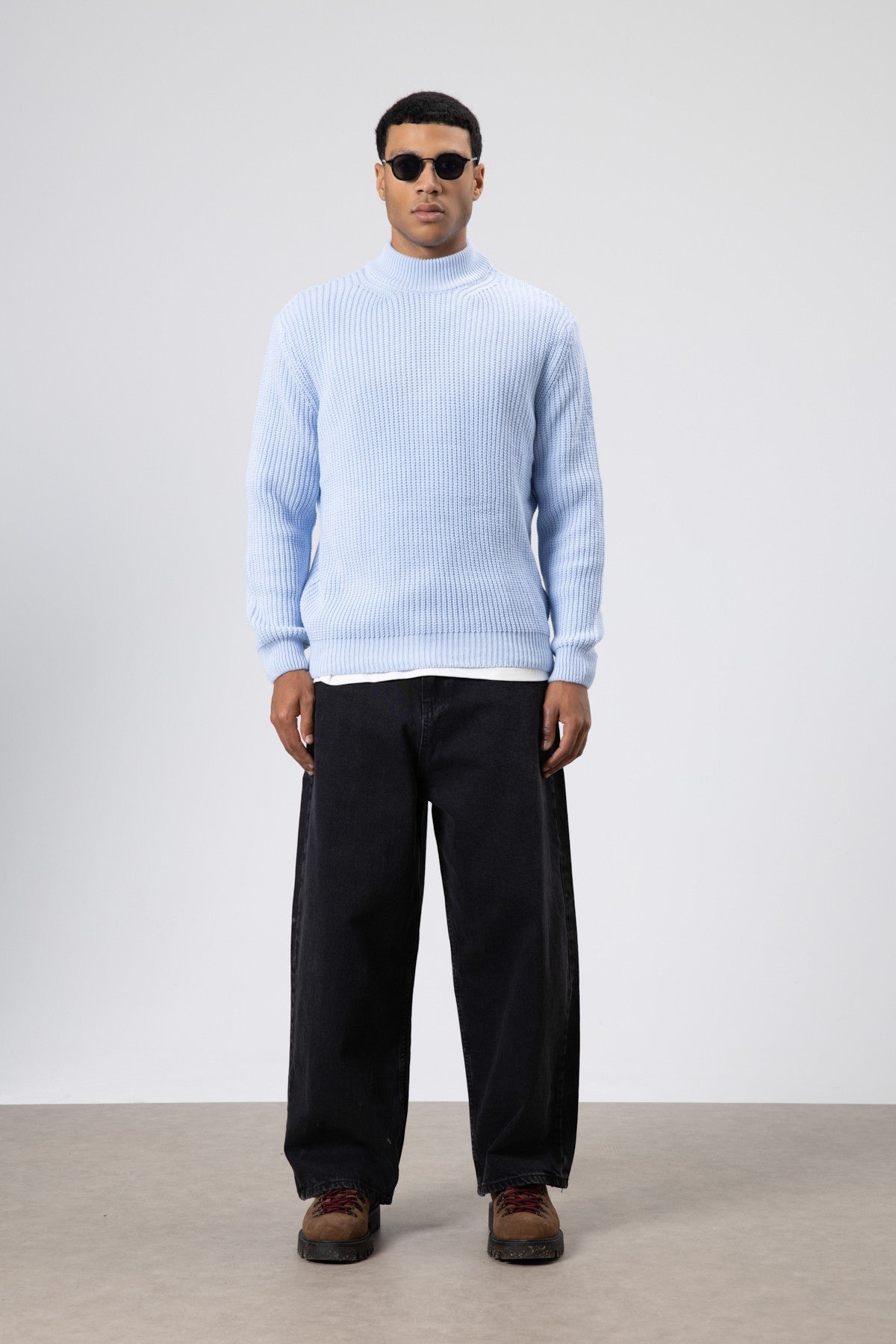 Half-Turtleneck Knit Sweater