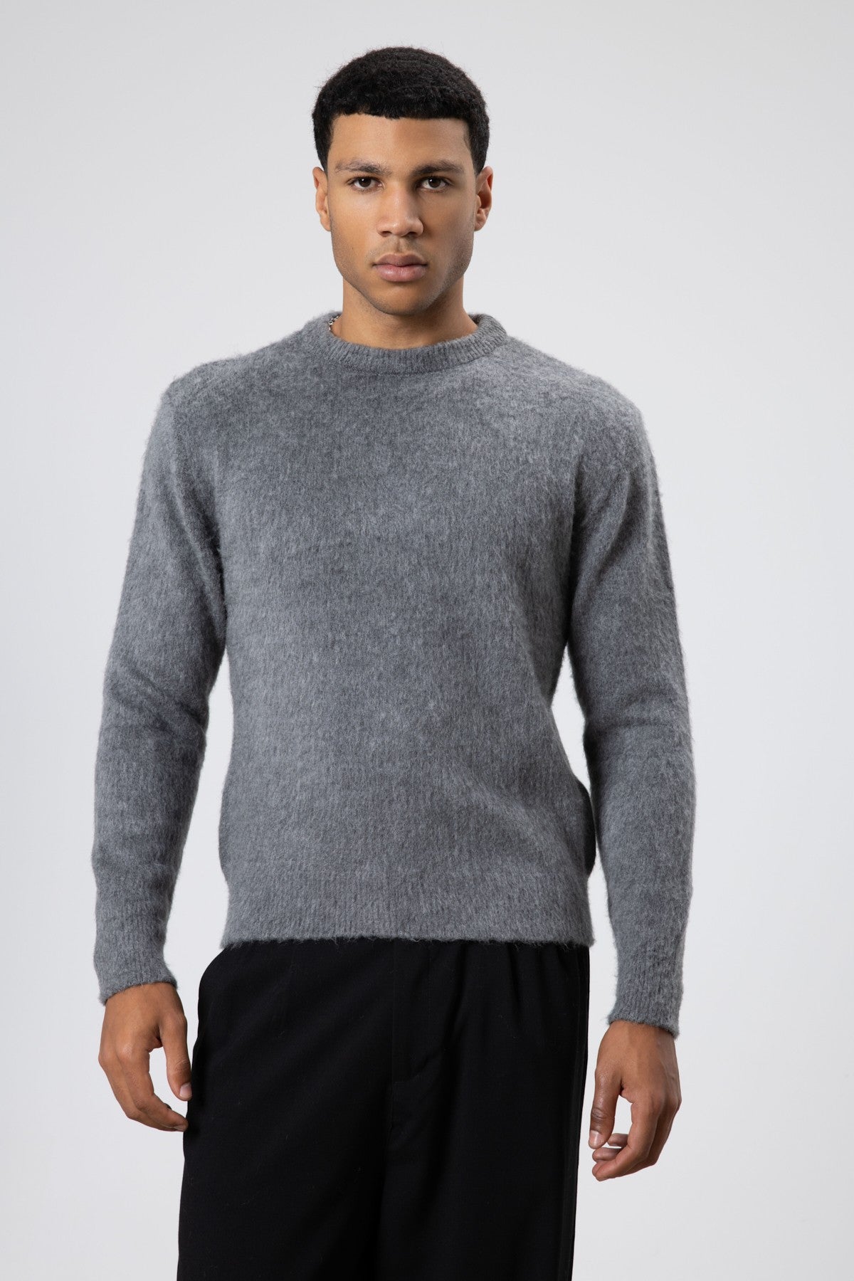 Oversized, Soft-Textured Crew-Neck Sweater