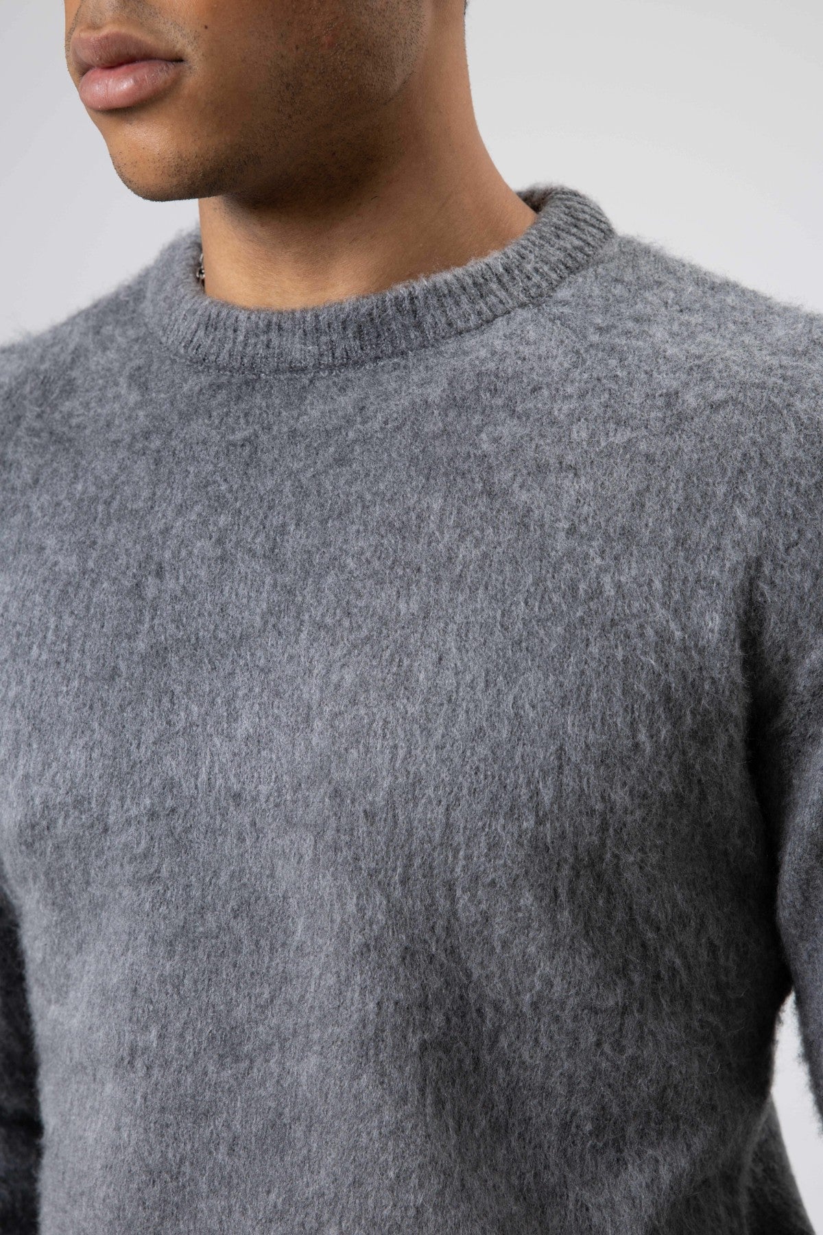Oversized, Soft-Textured Crew-Neck Sweater