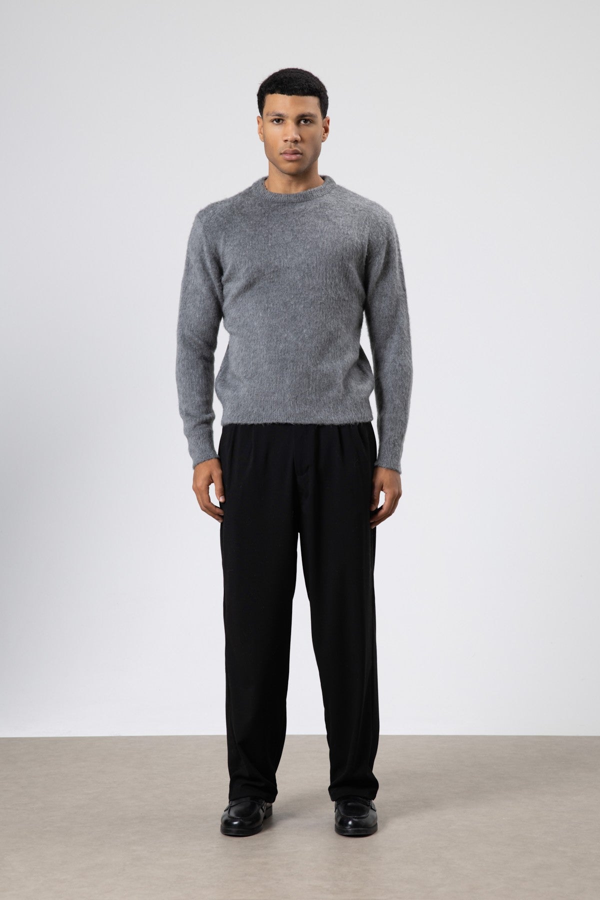 Oversized, Soft-Textured Crew-Neck Sweater