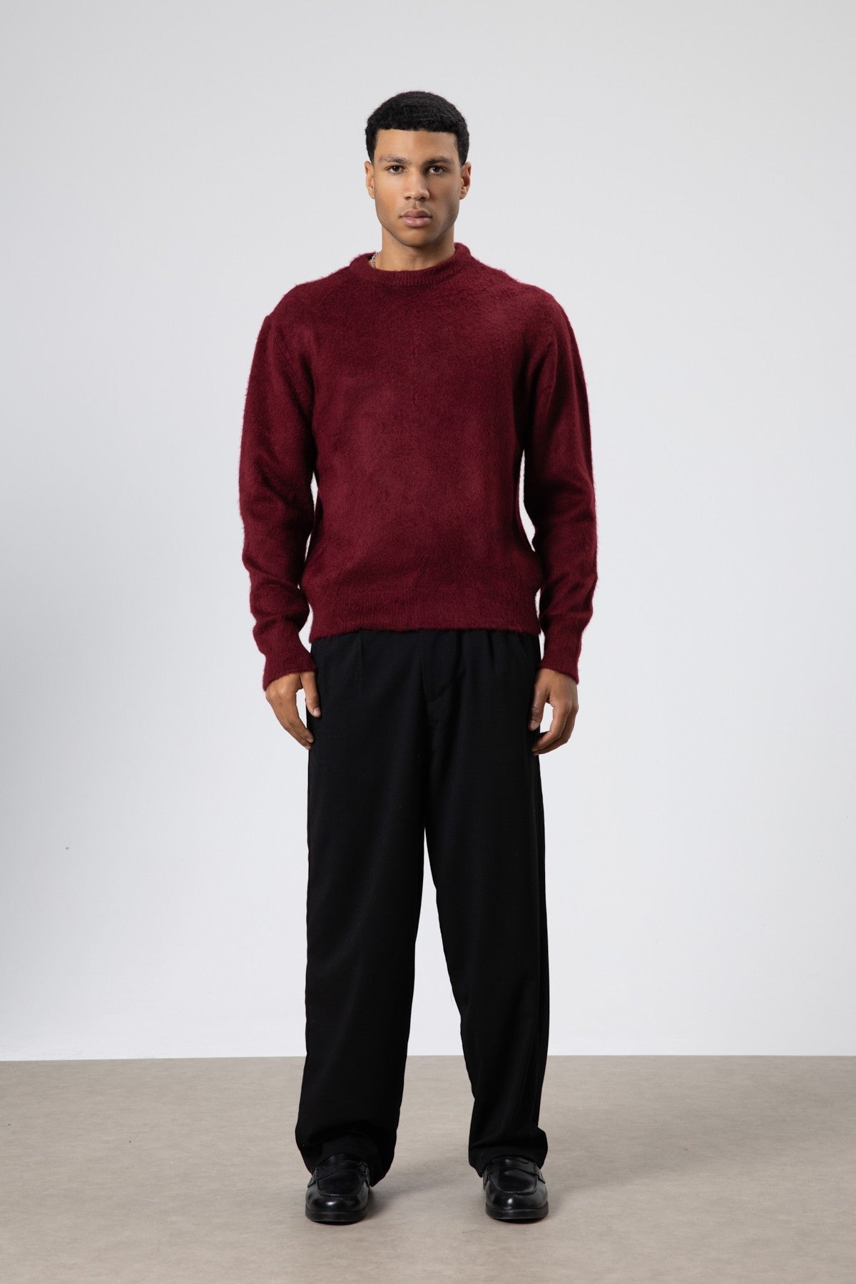 Oversized, Soft-Textured Crew-Neck Sweater