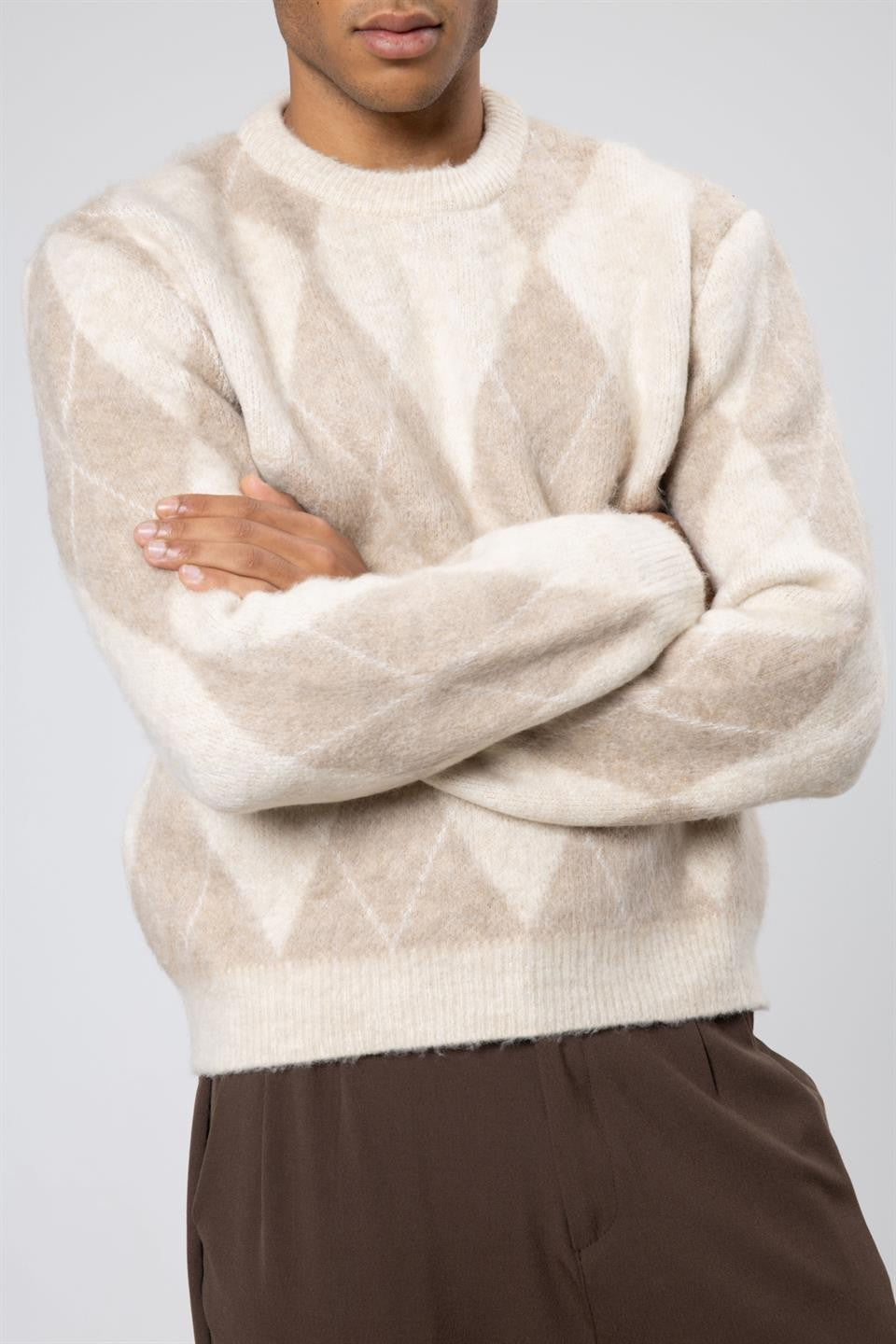 Oversized Sweater with a Baklava Pattern