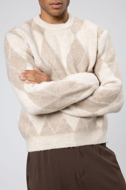Oversized Sweater with a Baklava Pattern