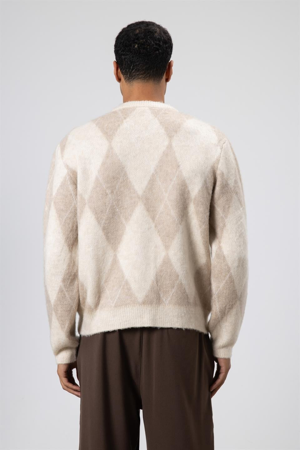 Oversized Sweater with a Baklava Pattern