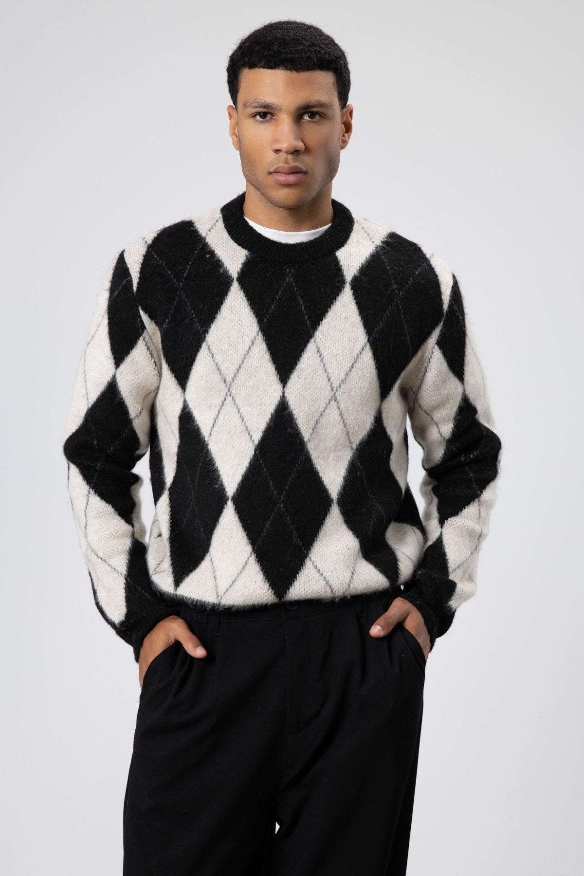 Oversized Sweater with a Baklava Pattern
