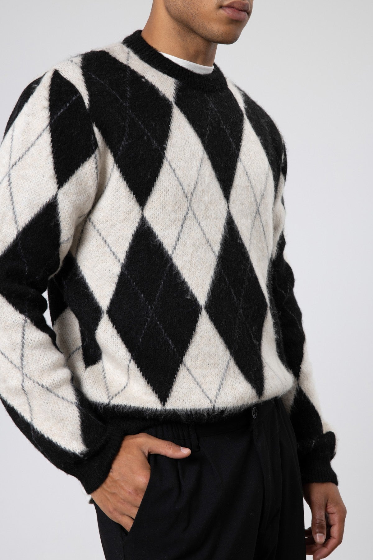 Oversized Sweater with a Baklava Pattern