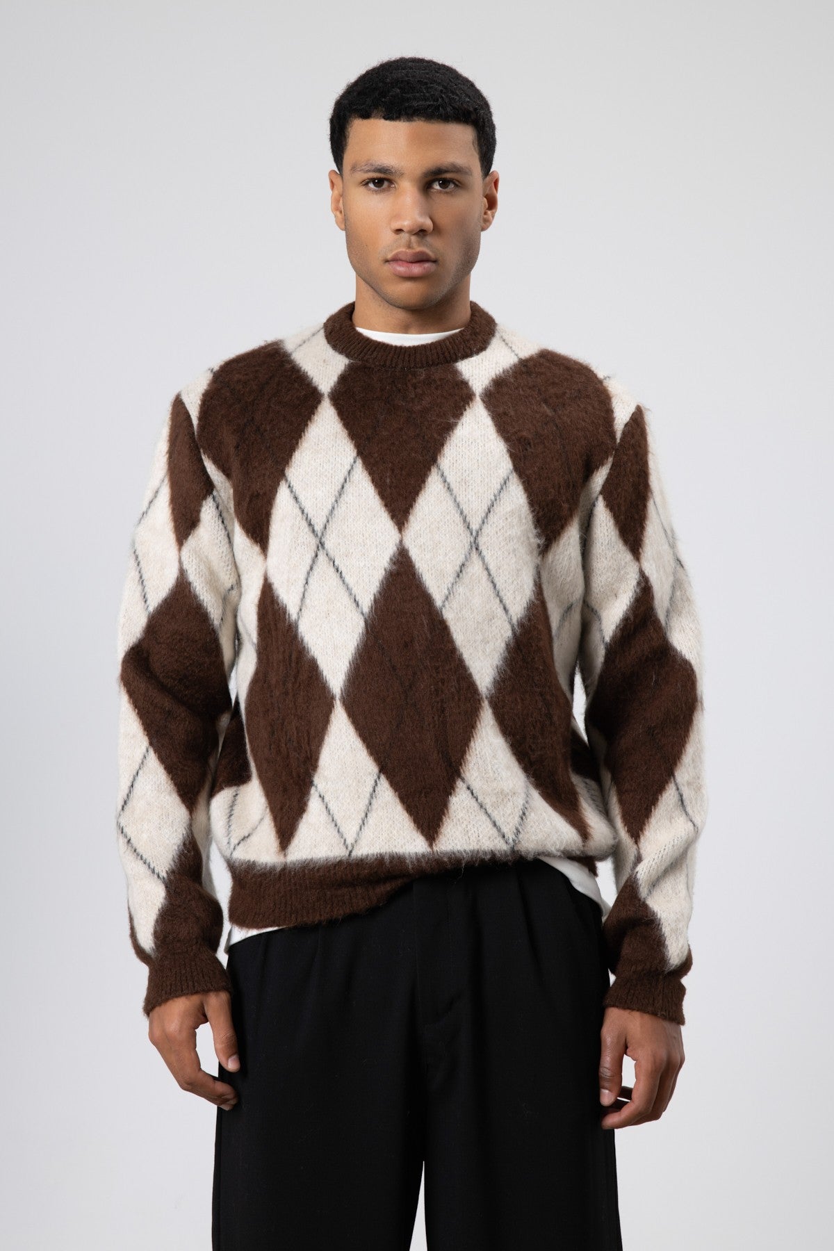 Oversized Sweater with a Baklava Pattern