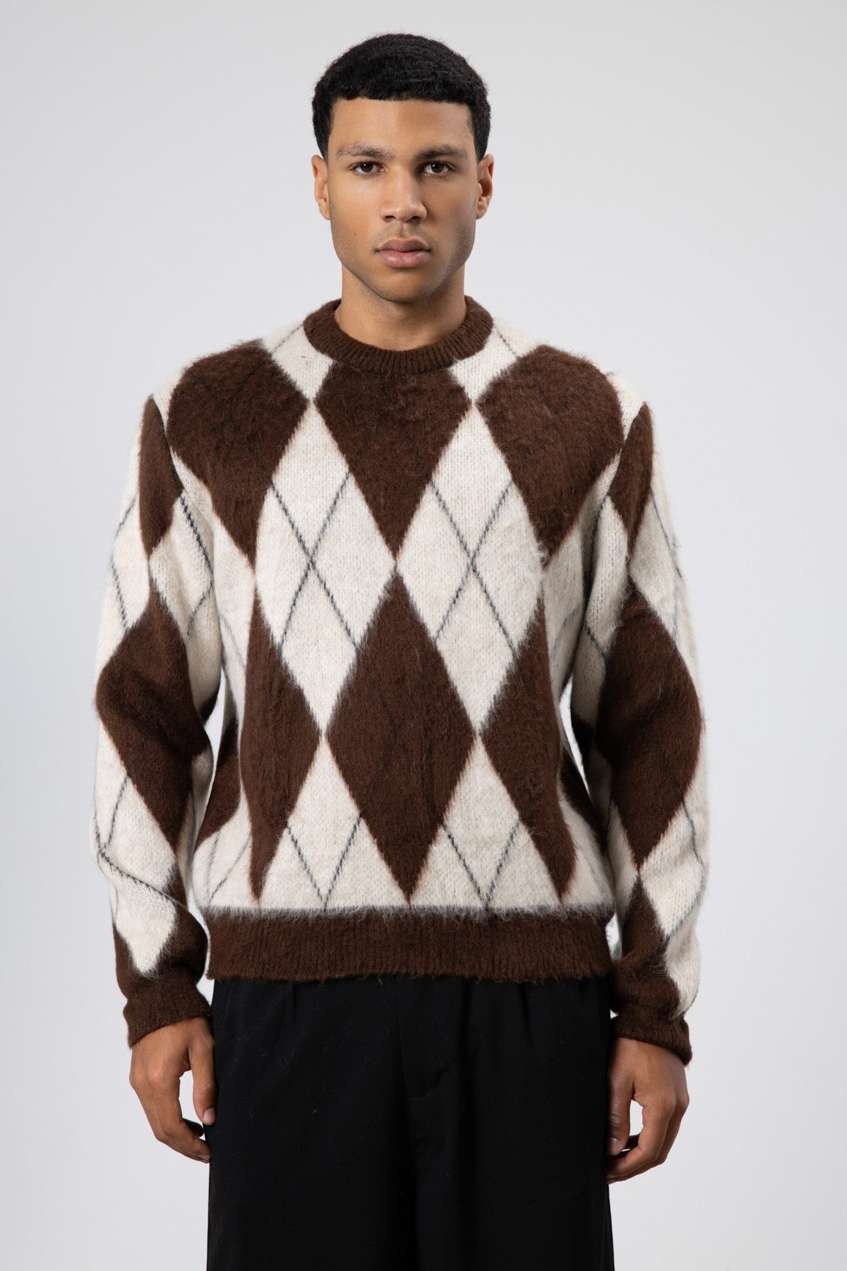 Oversized Sweater with a Baklava Pattern