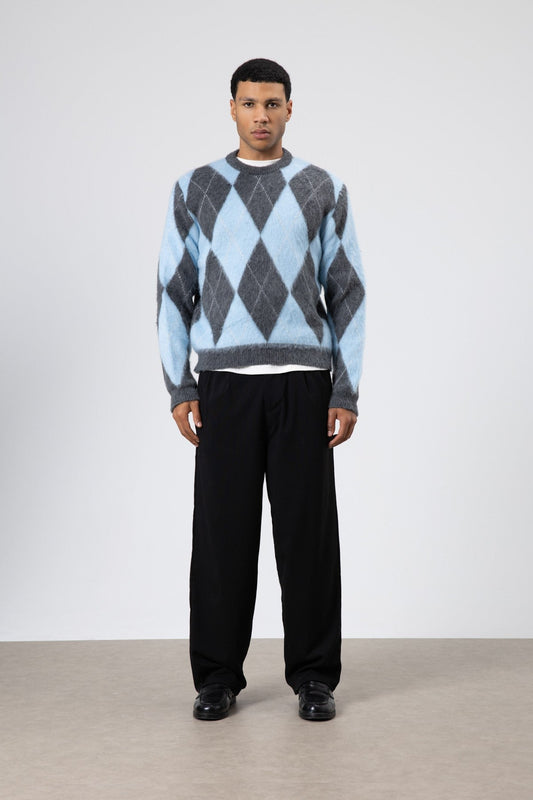 Oversized Sweater with a Baklava Pattern