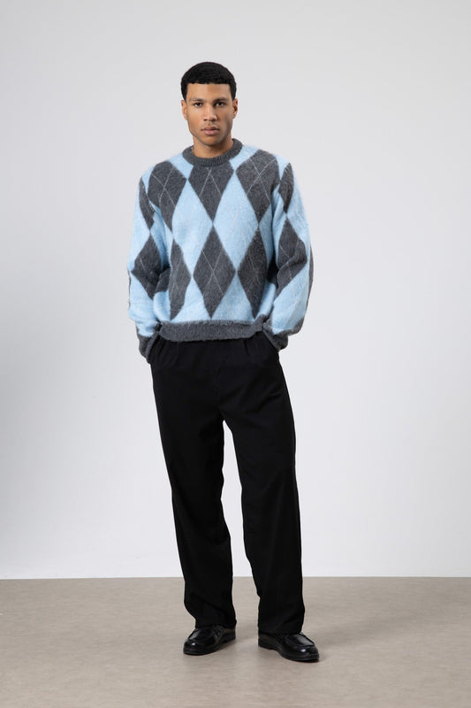 Oversized Sweater with a Baklava Pattern
