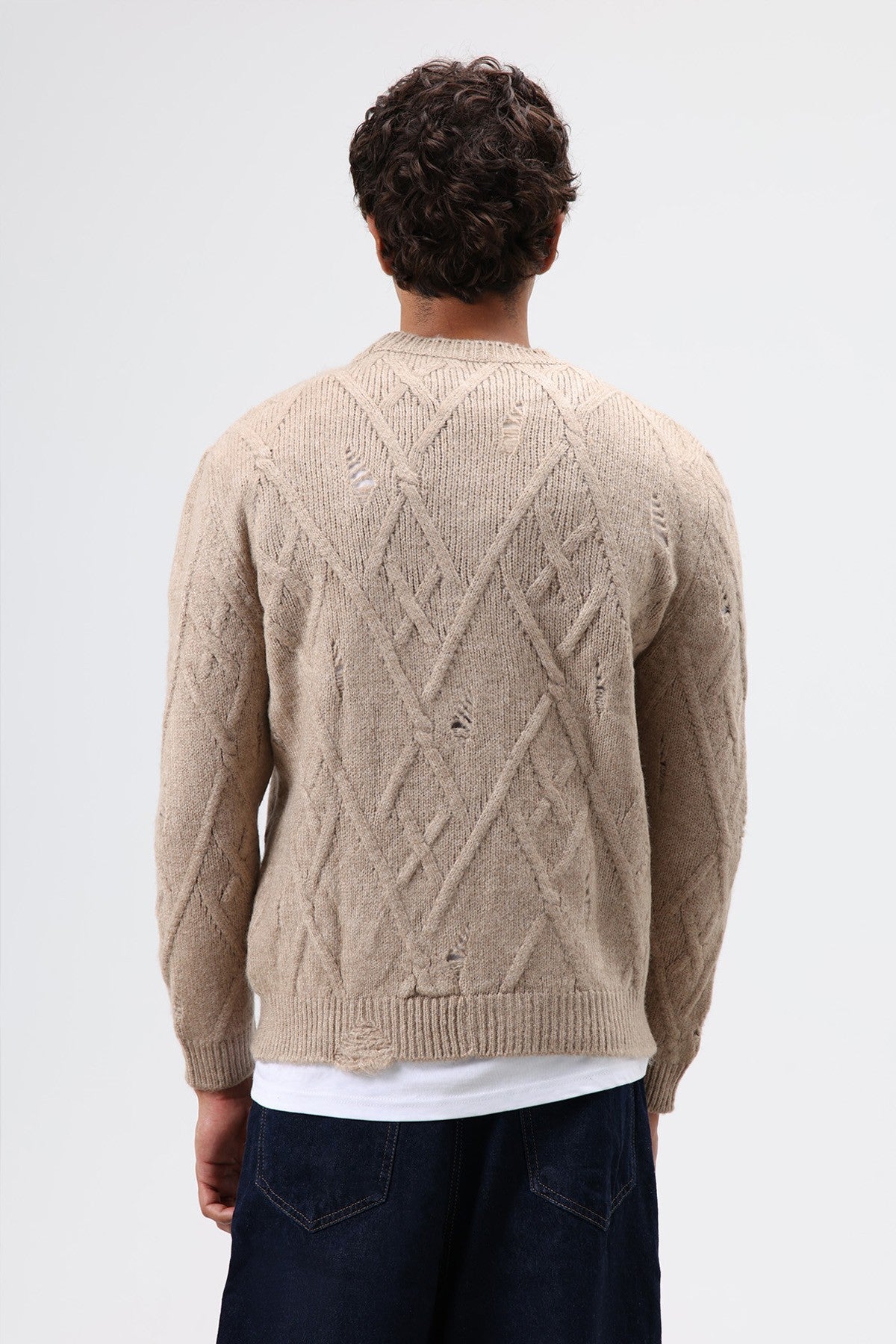 Oversized Patterned Knit Sweater