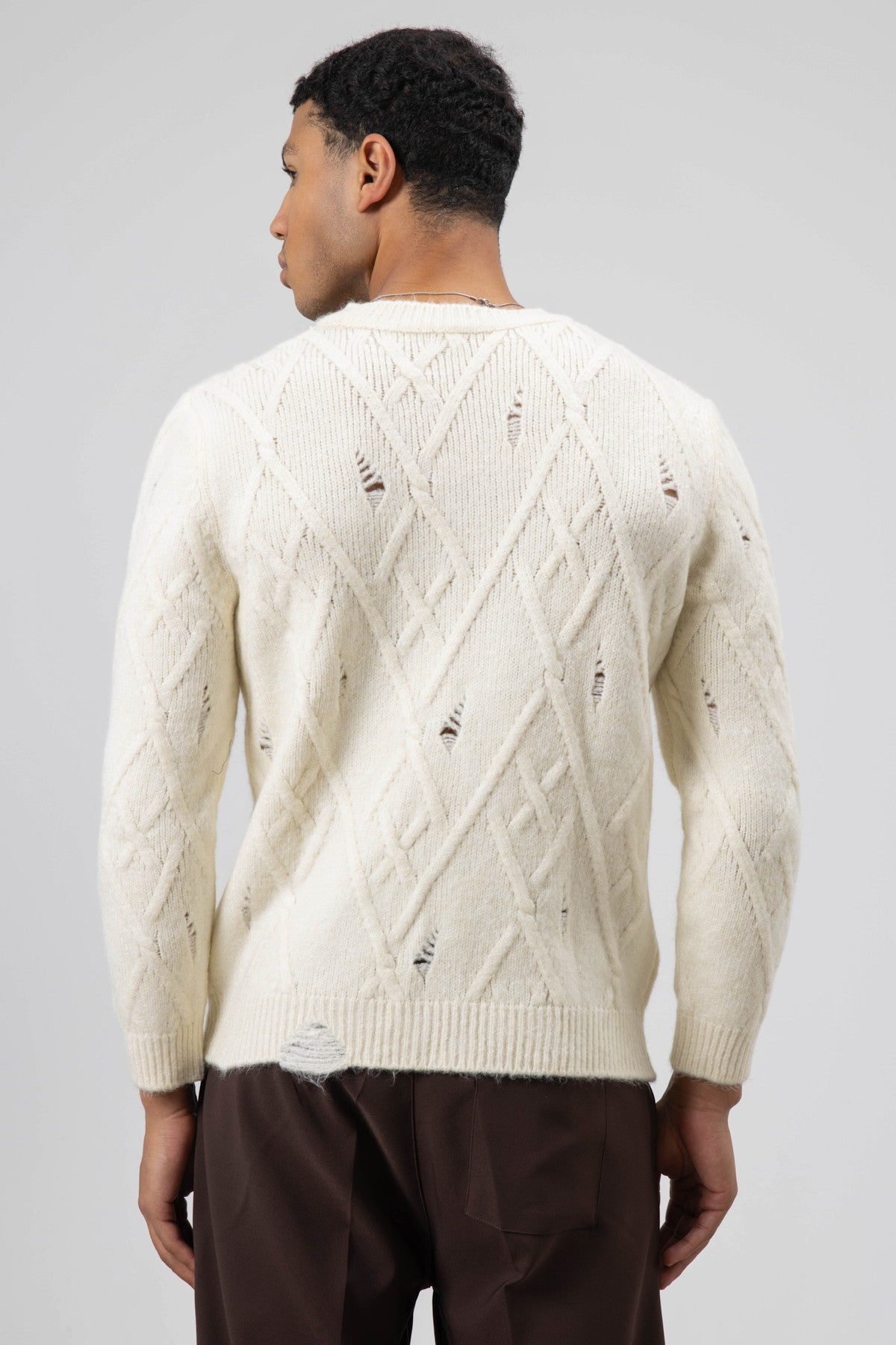 Oversized Patterned Knit Sweater