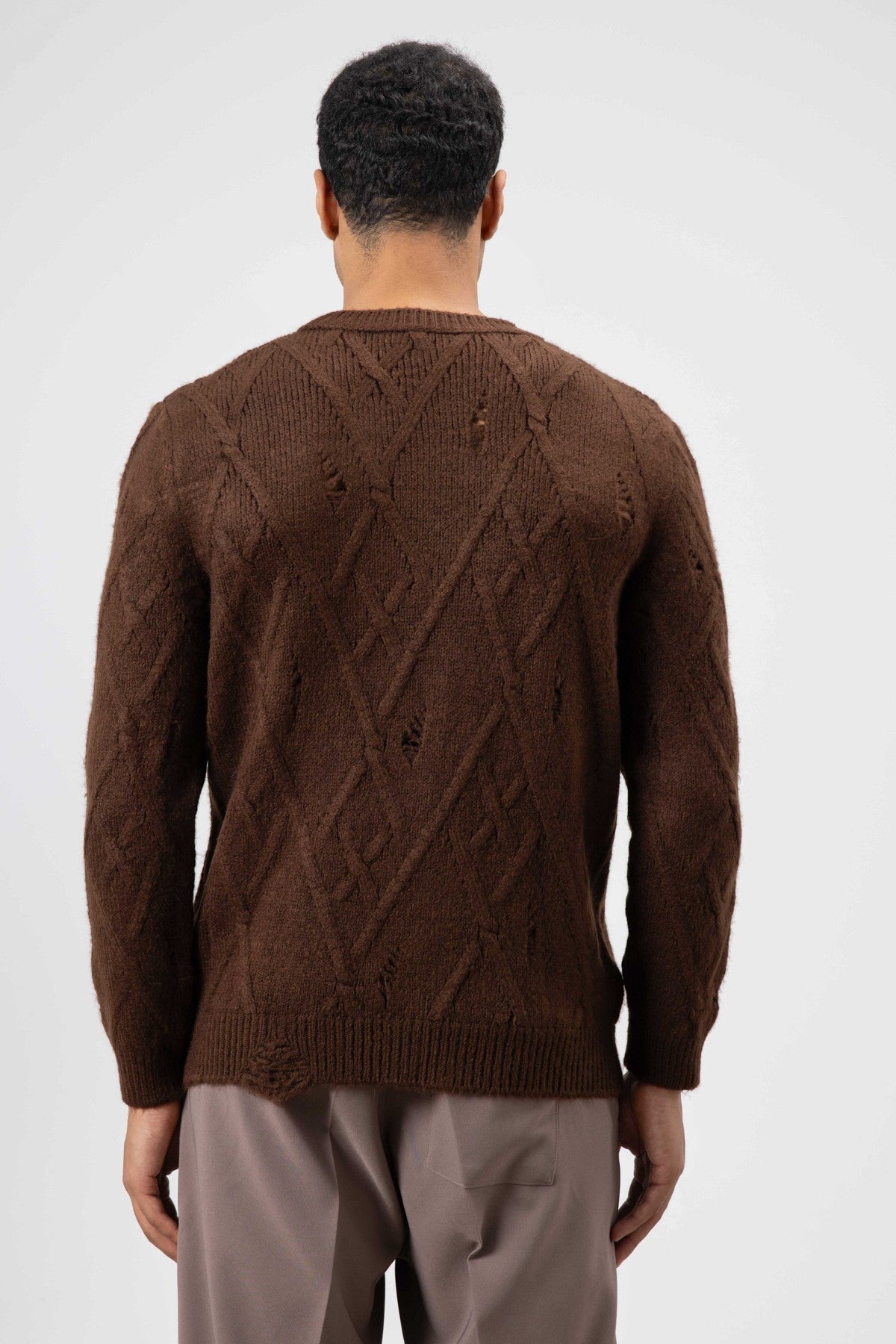 Oversized Patterned Knit Sweater