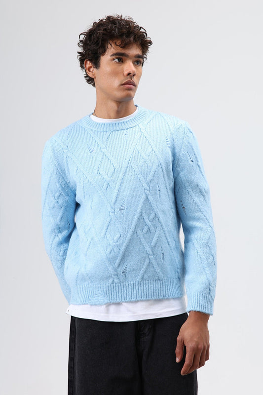 Oversized Patterned Knit Sweater
