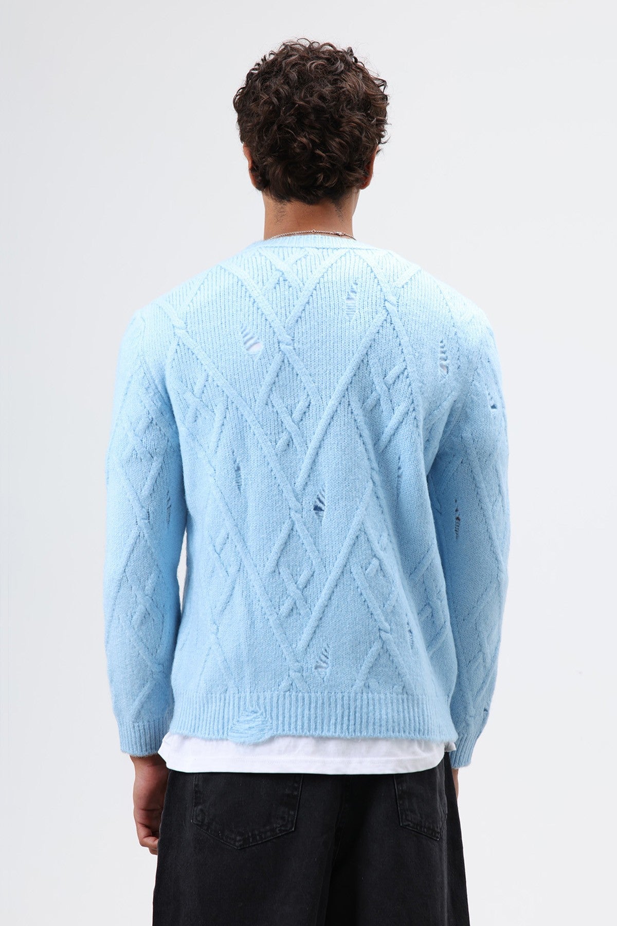 Oversized Patterned Knit Sweater