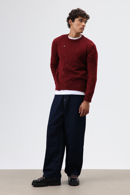 Oversized Patterned Knit Sweater