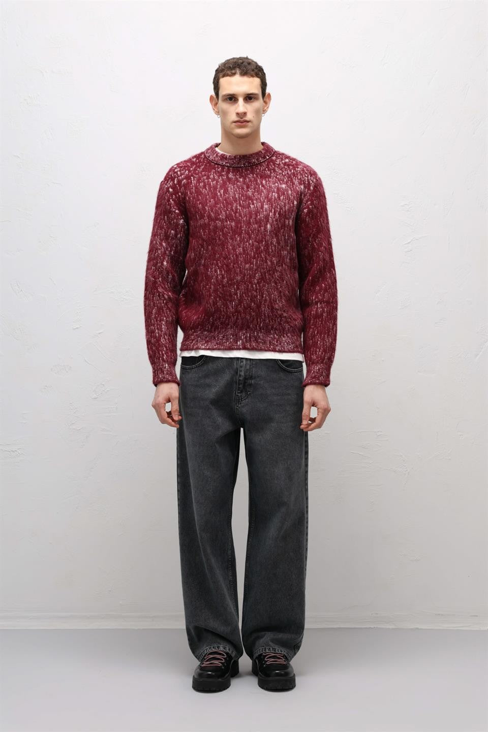 Soft-Textured Oversized Knit Sweater
