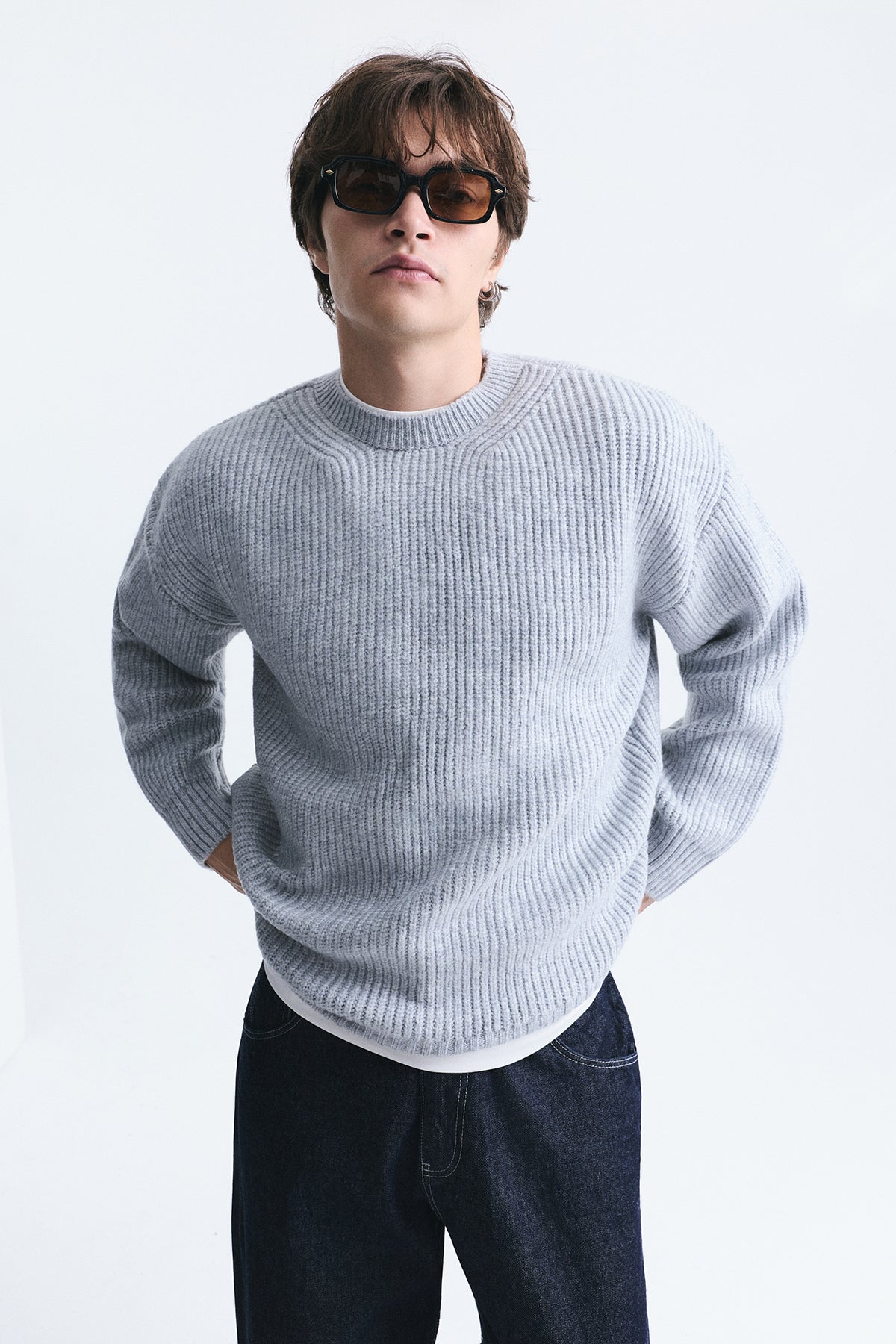 Oversized Ribbed Knit Sweater