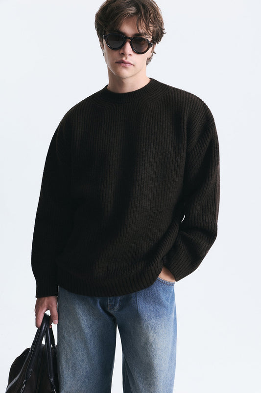 Oversized Ribbed Knit Sweater
