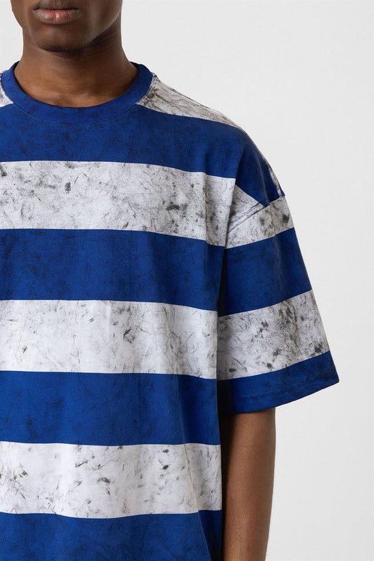 Oversized T-Shirt with Washed Stripes