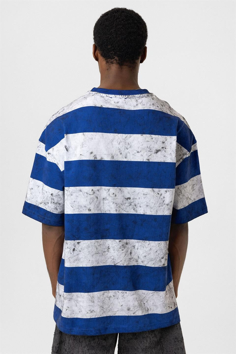 Oversized T-Shirt with Washed Stripes