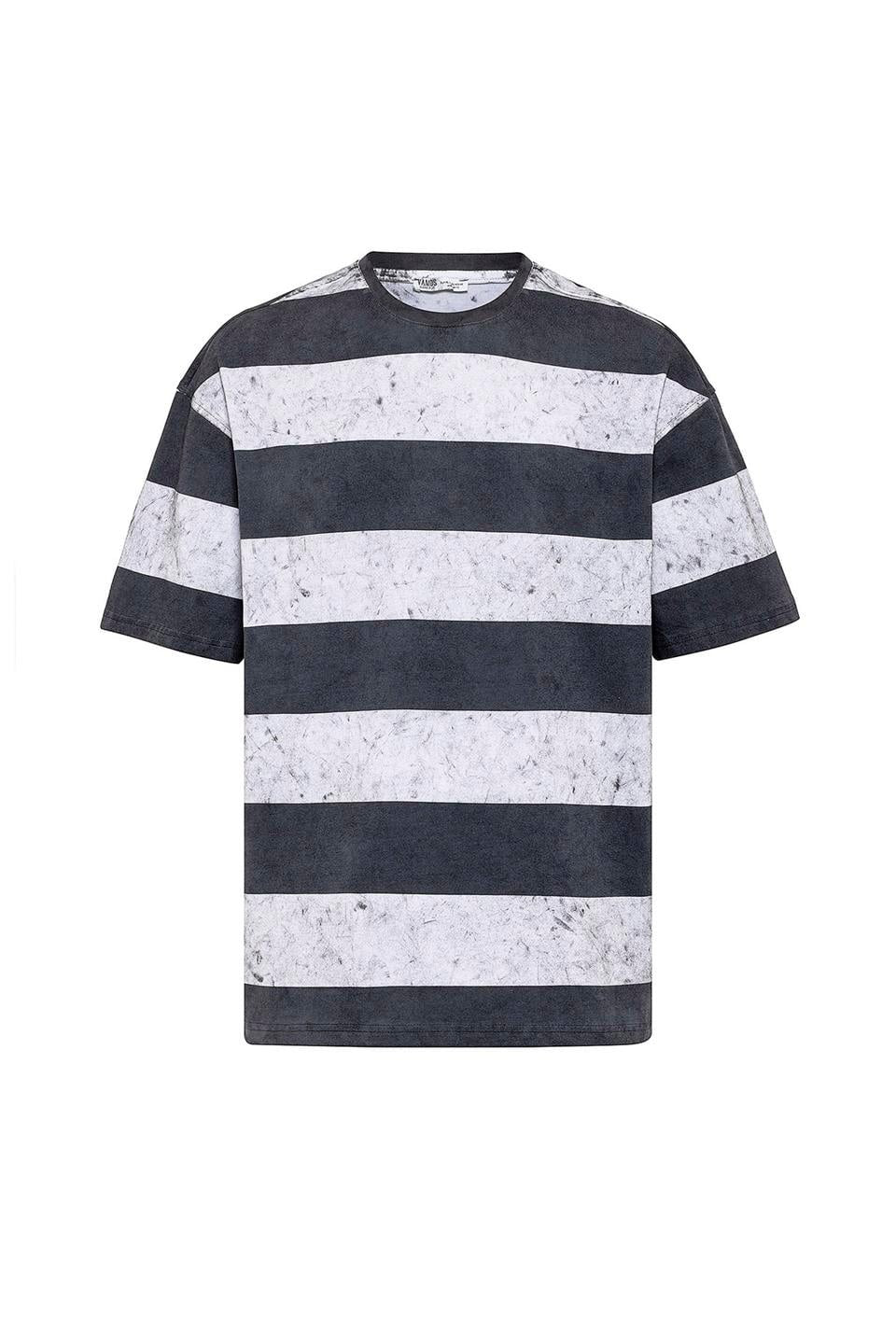 Oversized T-Shirt with Washed Stripes