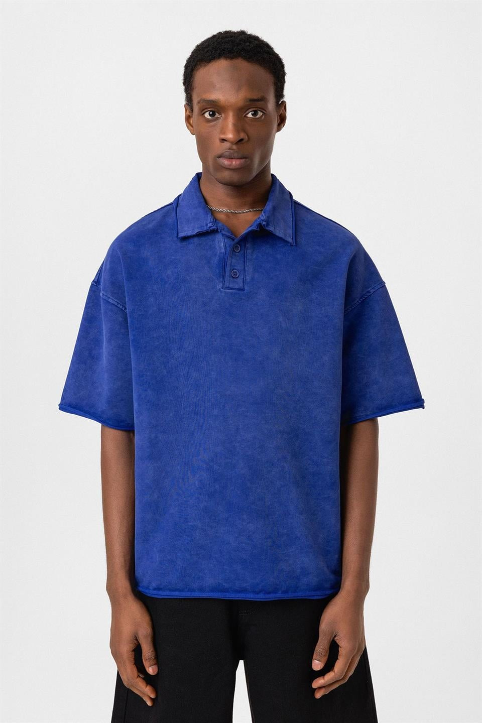 Oversized Polo-Neck T-Shirt (Machine Washable)